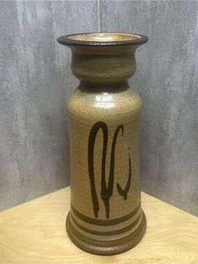 Brian Van Nostrand Signed Stoneware Pottery Art Vase Signed Vintage